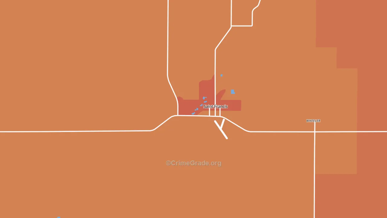 St. Francis, KS Map of Robbery Rates
