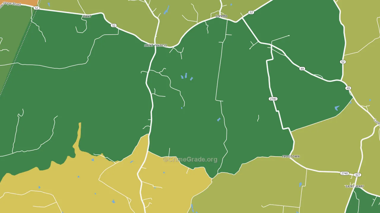 St. Francis, KY Map of Robbery Rates