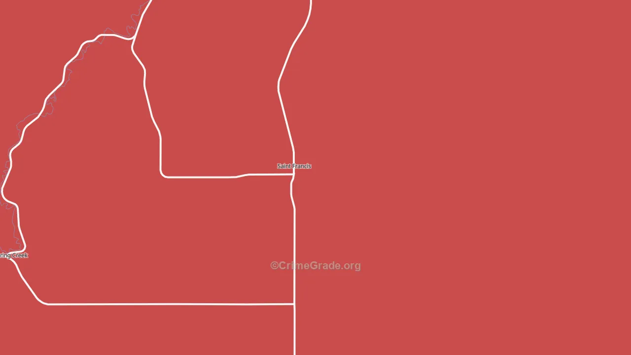 St. Francis, SD Map of Robbery Rates