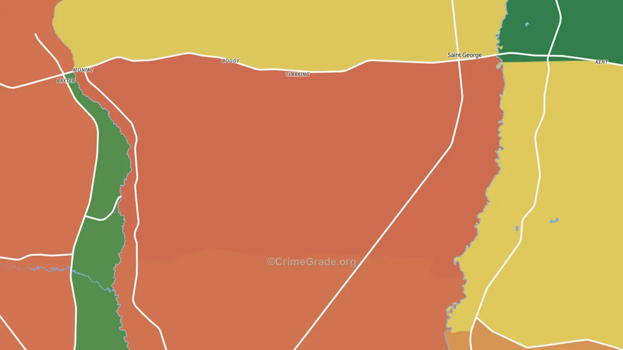 St. George, GA Map of Robbery Rates