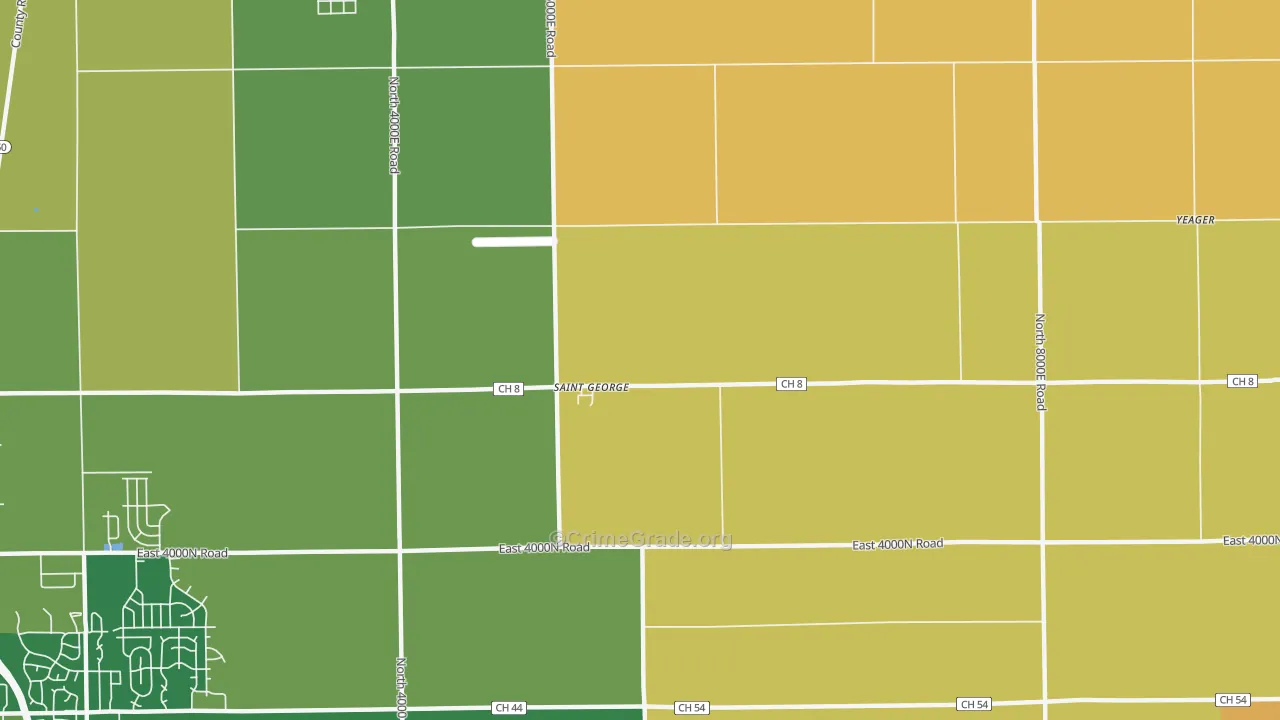 St. George, IL Map of Robbery Rates