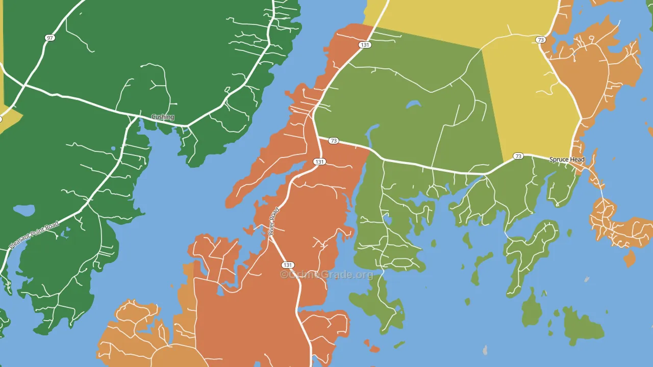 St. George, ME Map of Robbery Rates