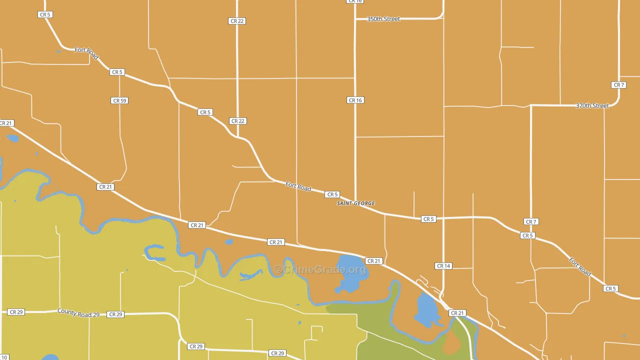 St. George, MN Map of Robbery Rates
