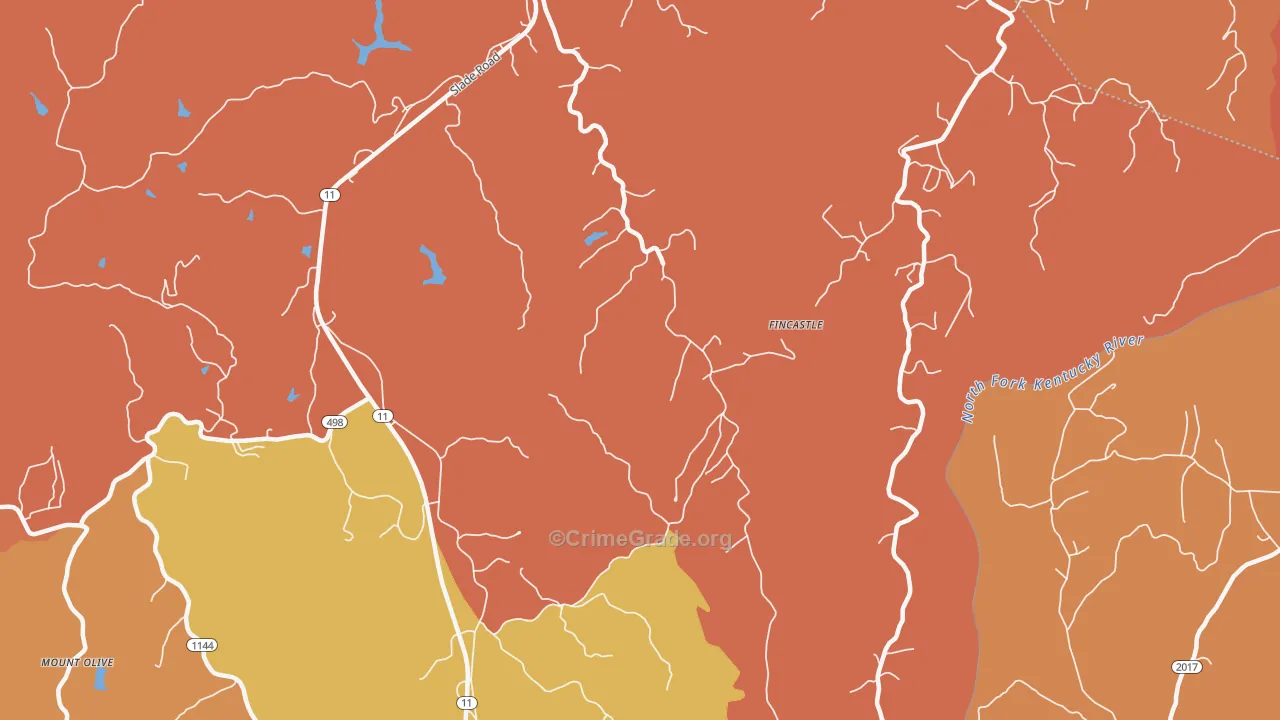 St. Helens, KY Map of Robbery Rates