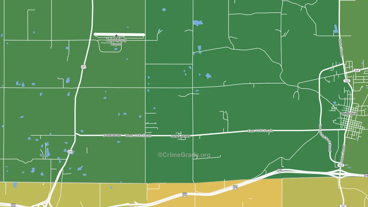 St. Henry, IN Map of Robbery Rates