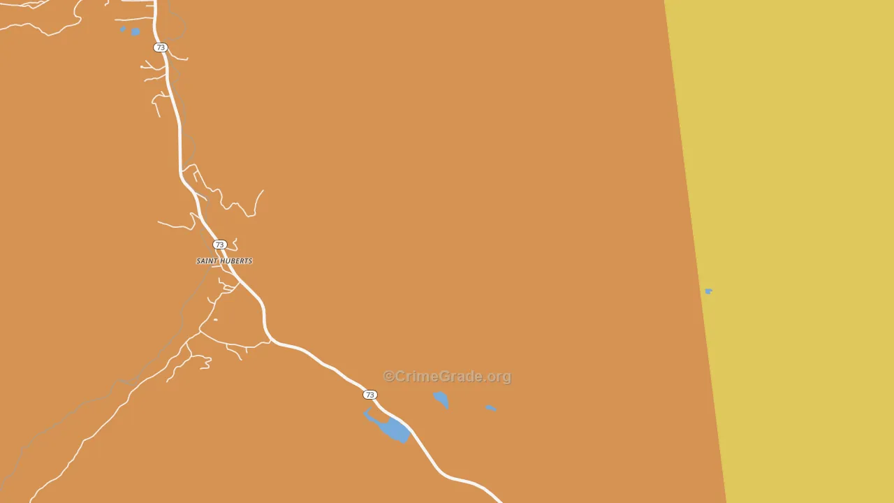 St. Huberts, NY Map of Robbery Rates