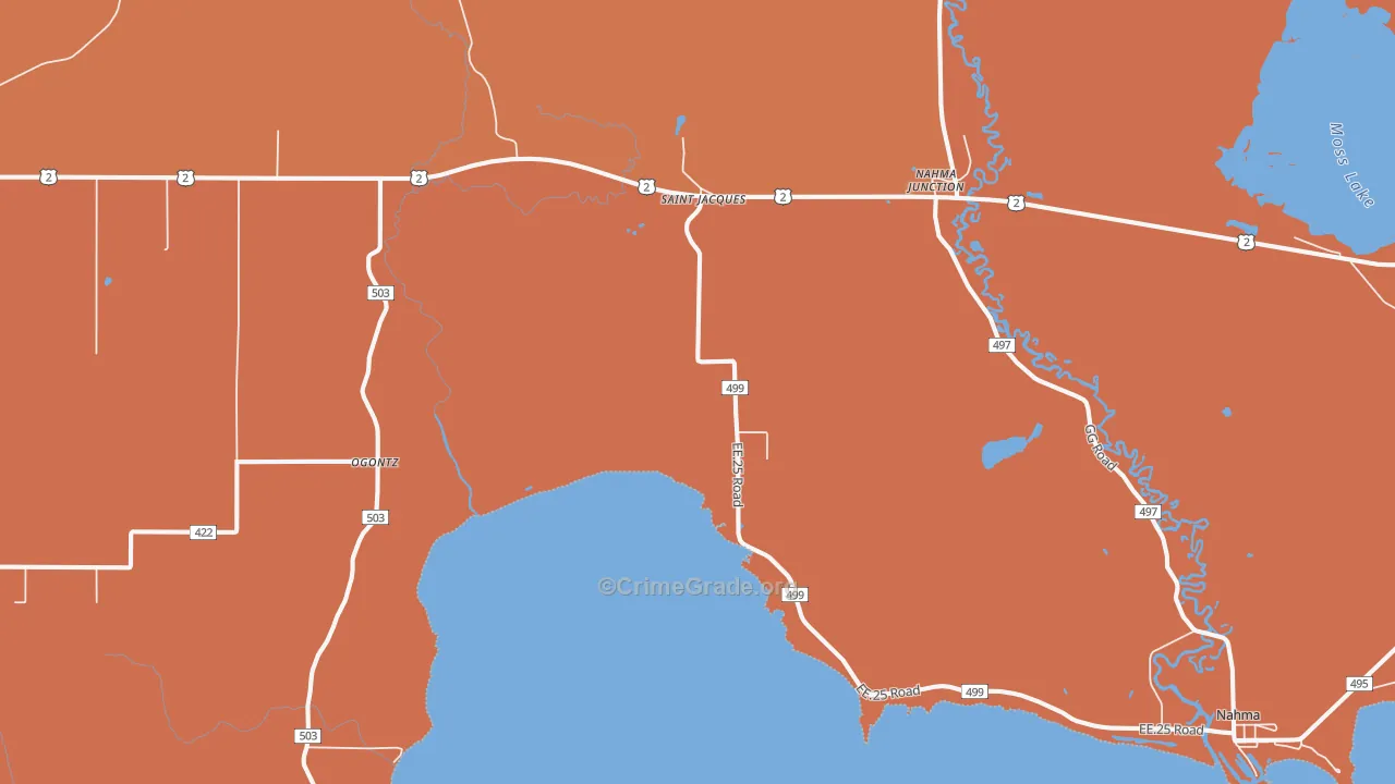 St. Jacques, MI Map of Robbery Rates