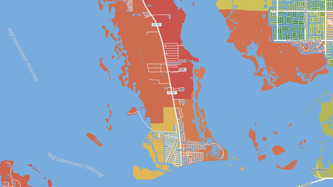 St. James City, FL Map of Robbery Rates