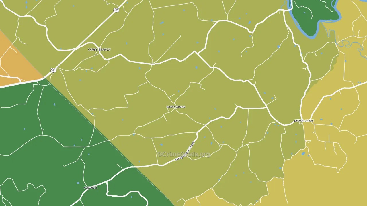 St. James, TN Map of Robbery Rates