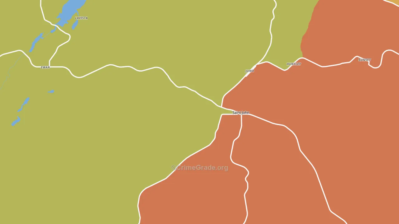 St. John, WA Map of Robbery Rates