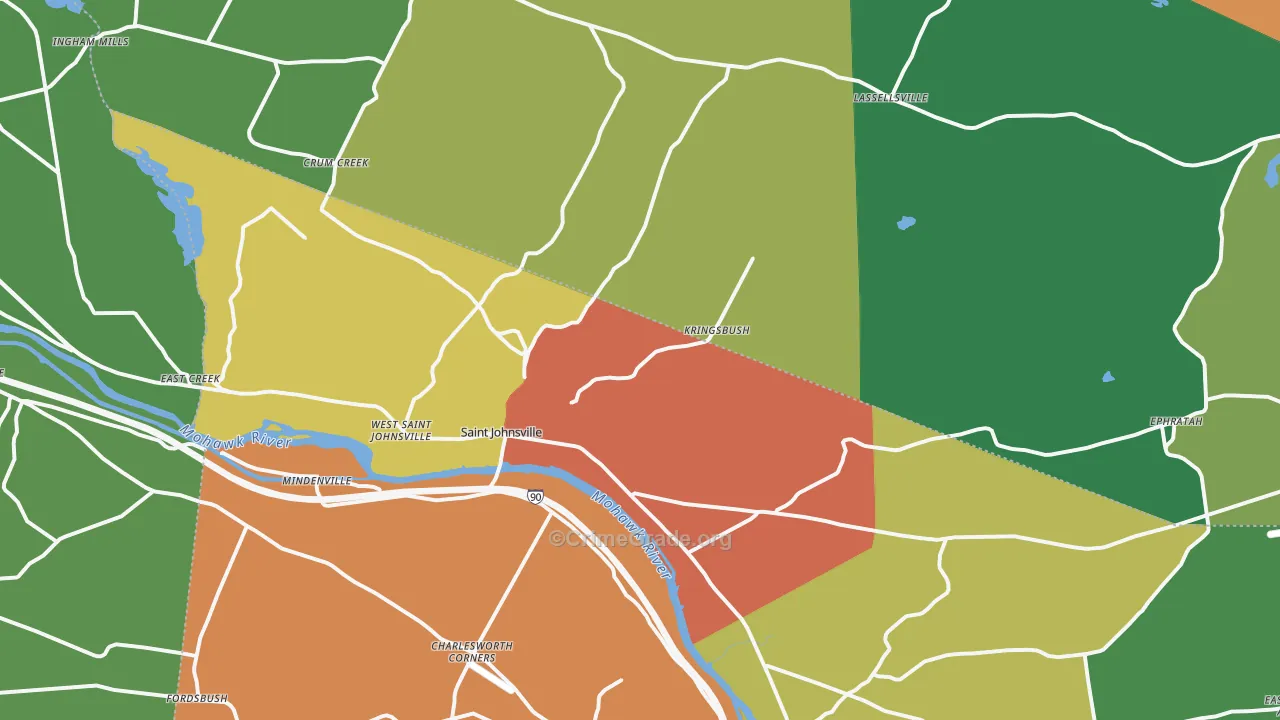 St. Johnsville, NY Map of Robbery Rates