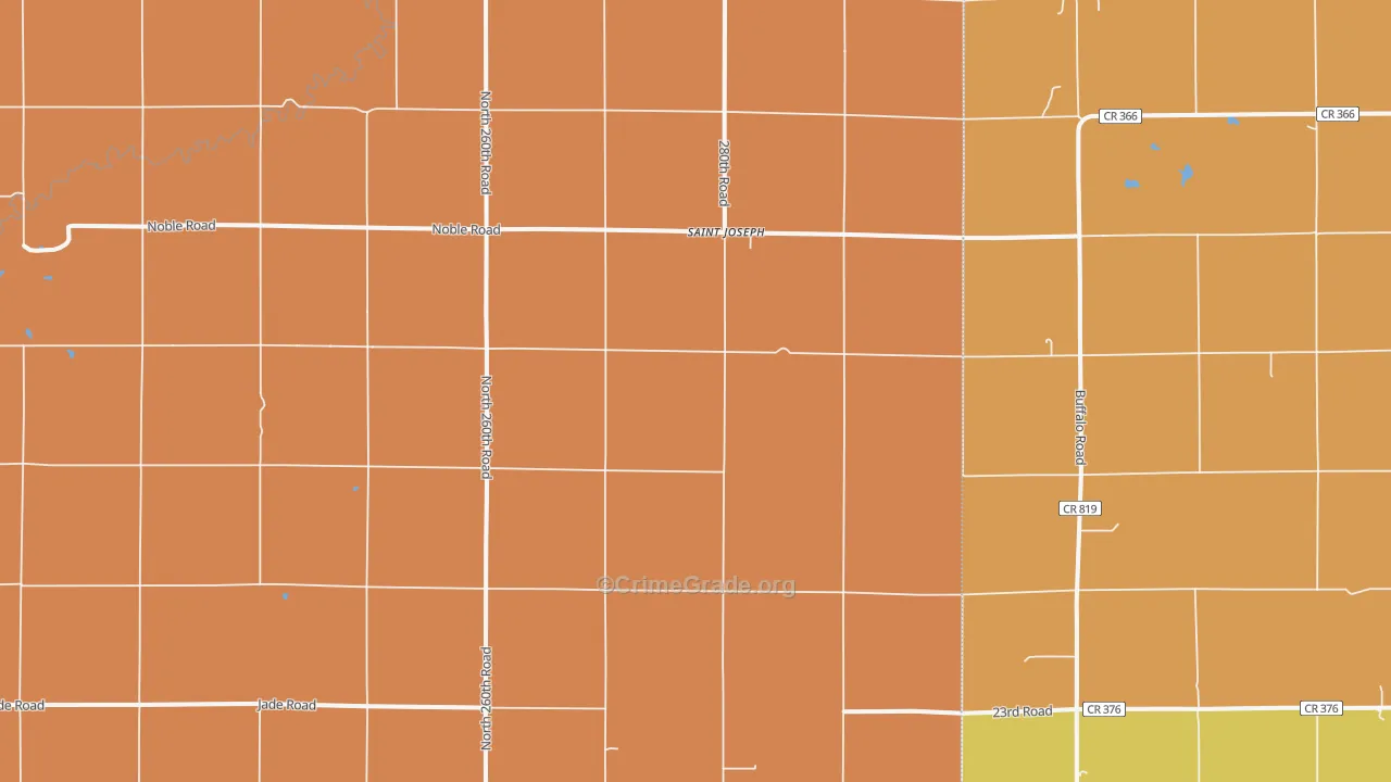 St. Joseph, KS Map of Robbery Rates