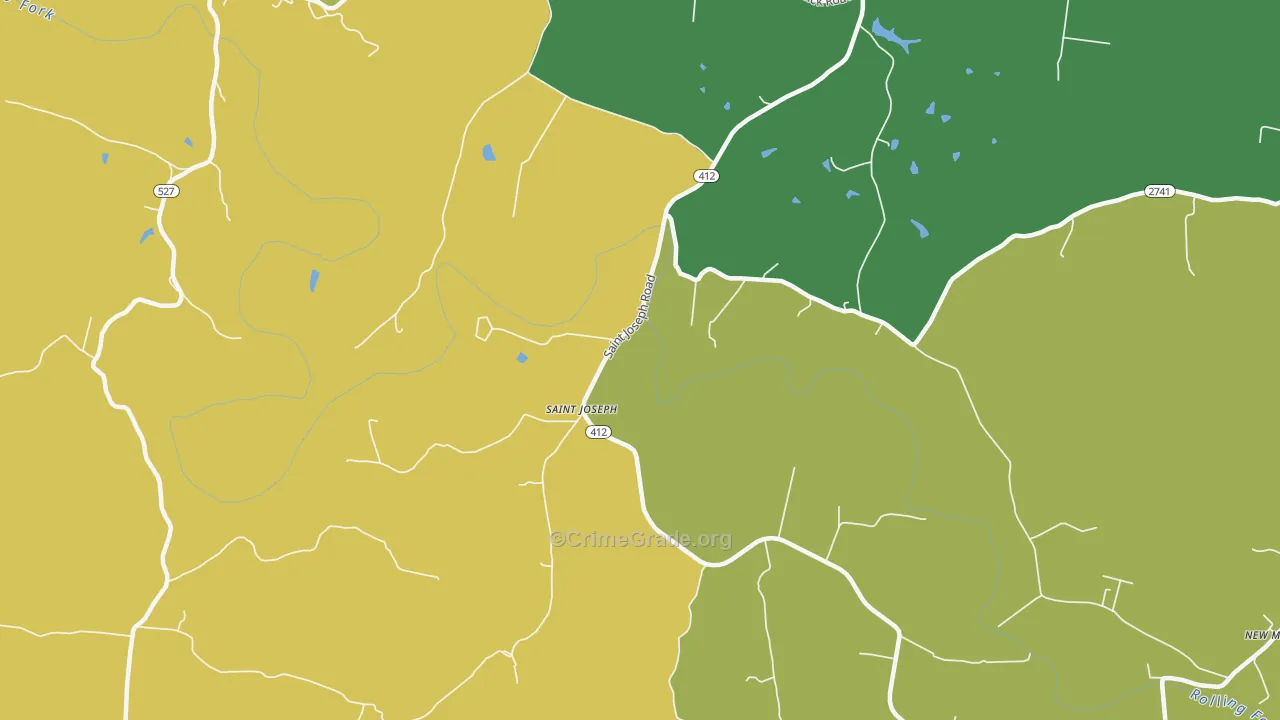 St. Joseph, KY Map of Robbery Rates