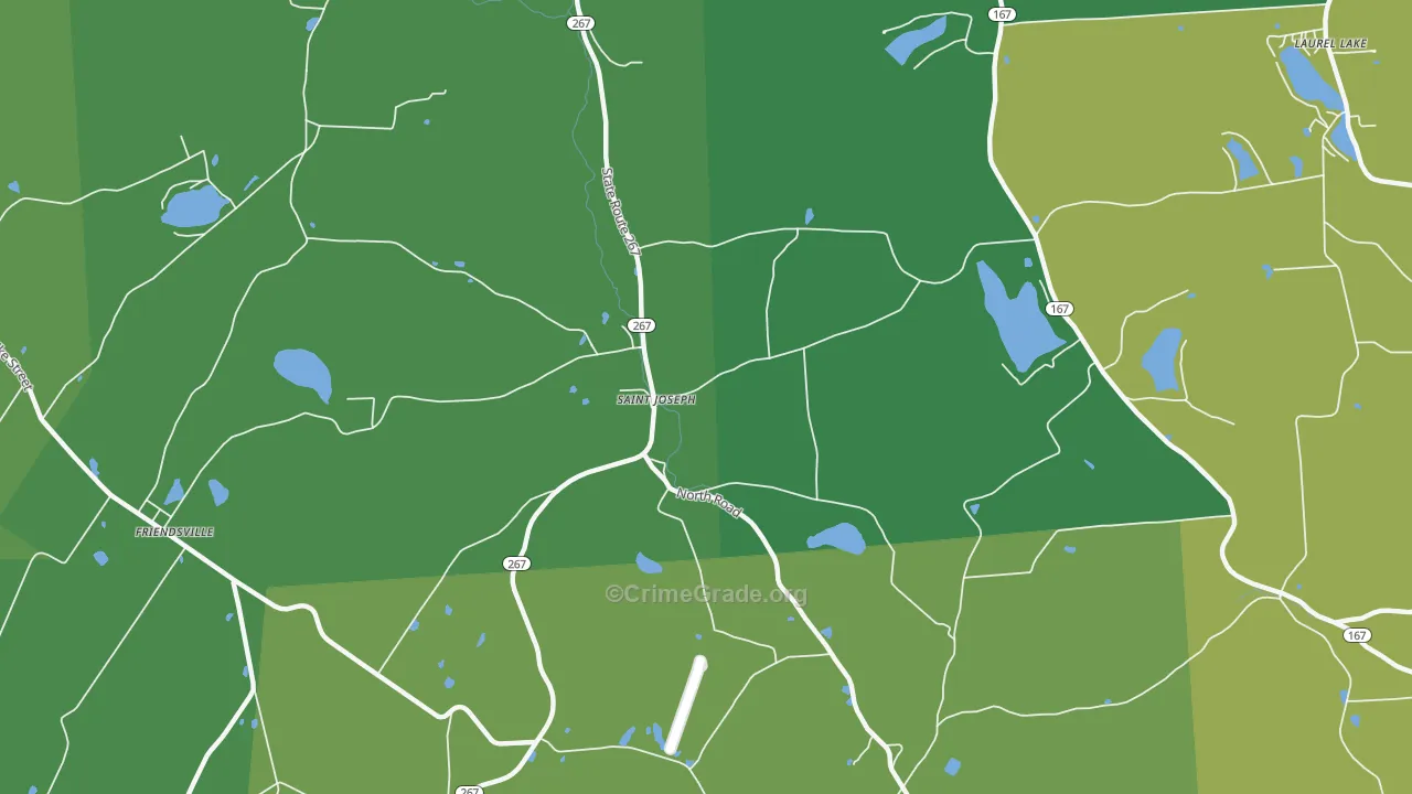 St. Joseph, PA Map of Robbery Rates