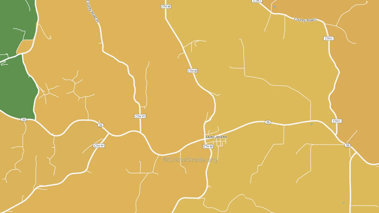 St. Joseph, WI Map of Robbery Rates