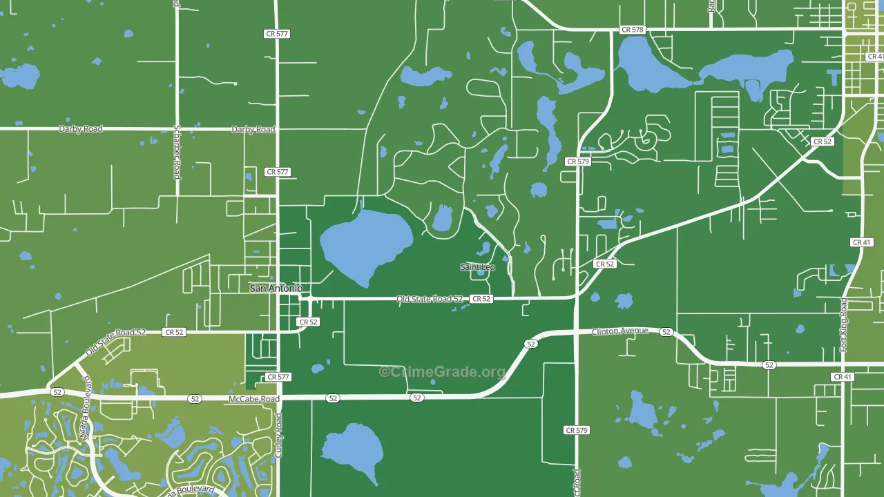 St. Leo, FL Map of Robbery Rates
