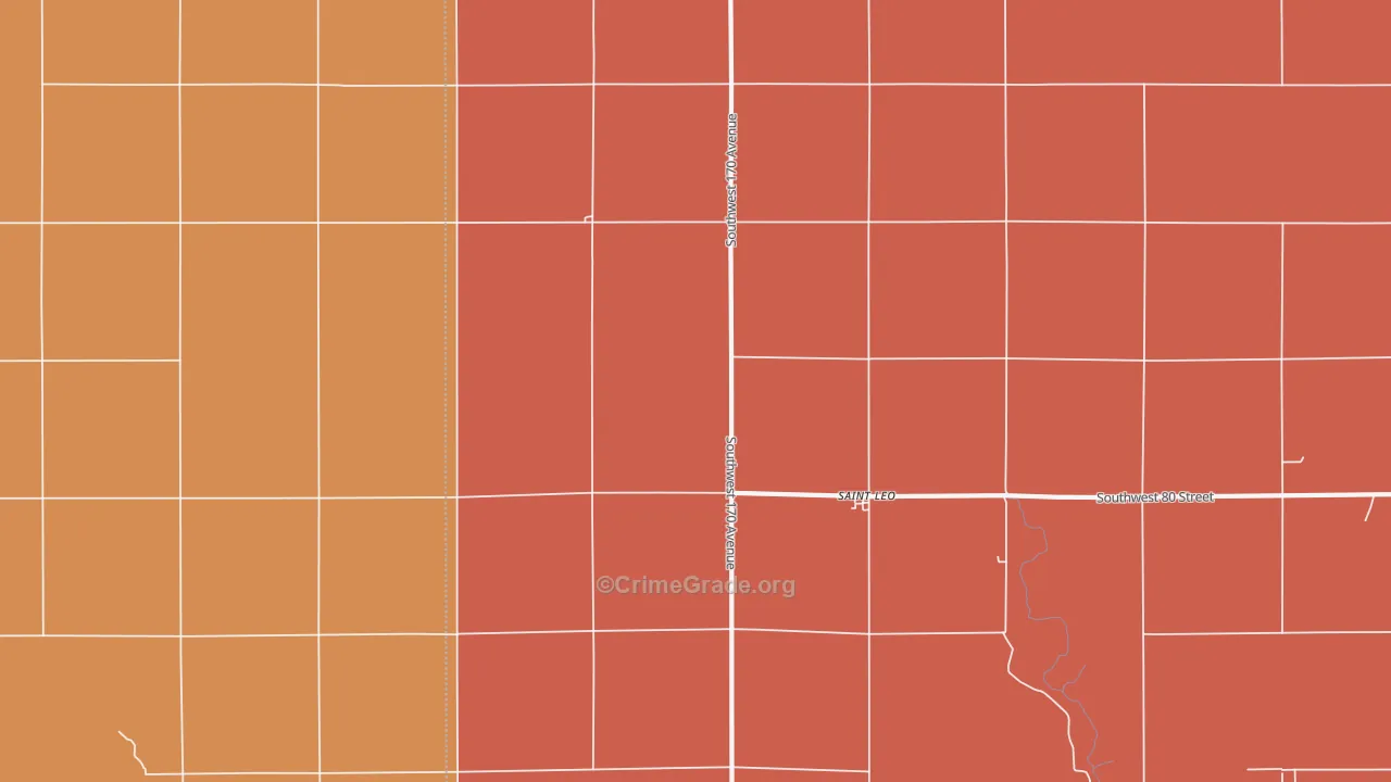 St. Leo, KS Map of Robbery Rates