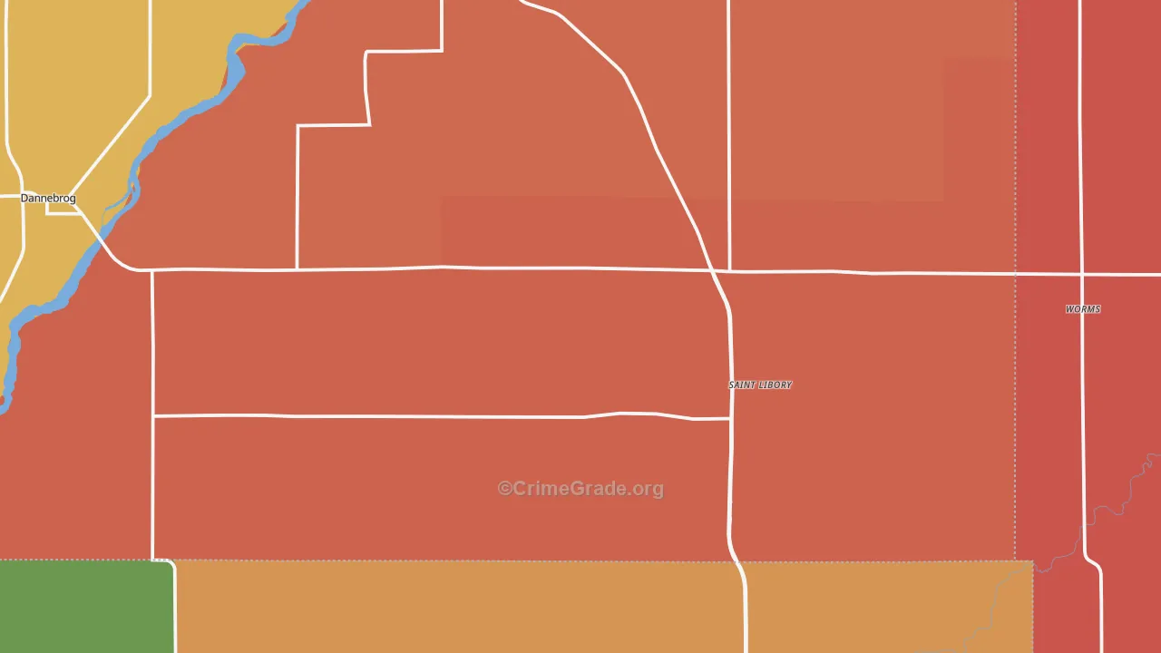 St. Libory, NE Map of Robbery Rates
