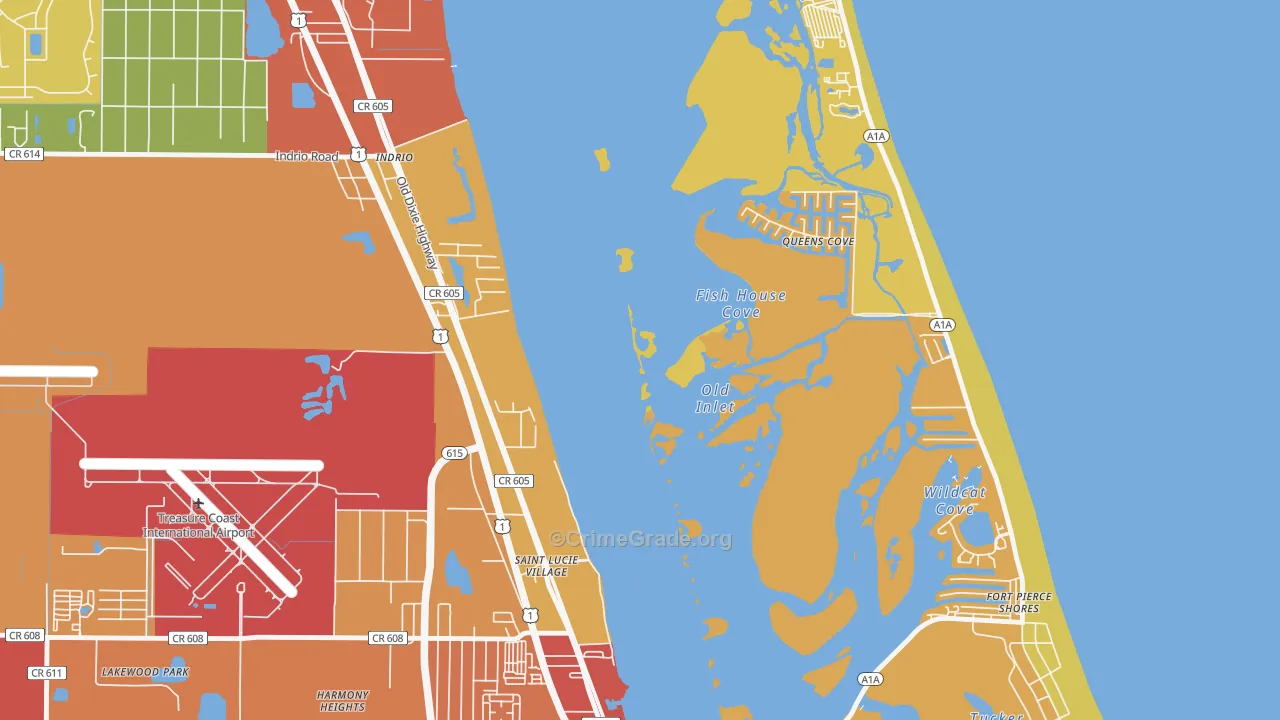 St. Lucie Village, FL Map of Robbery Rates