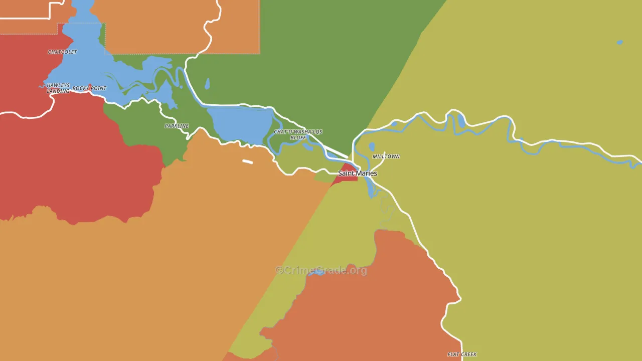 St. Maries, ID Map of Robbery Rates