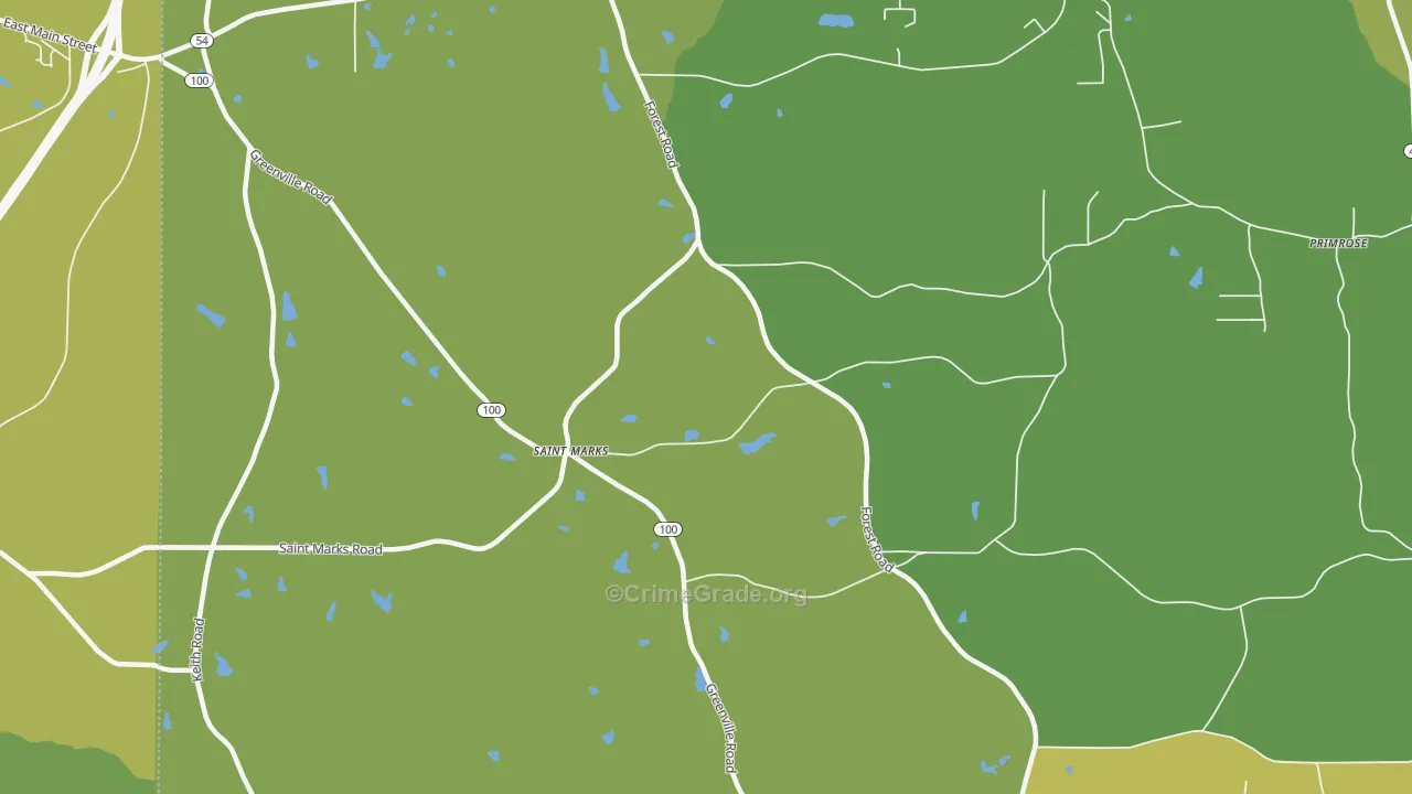 St. Marks, GA Map of Robbery Rates