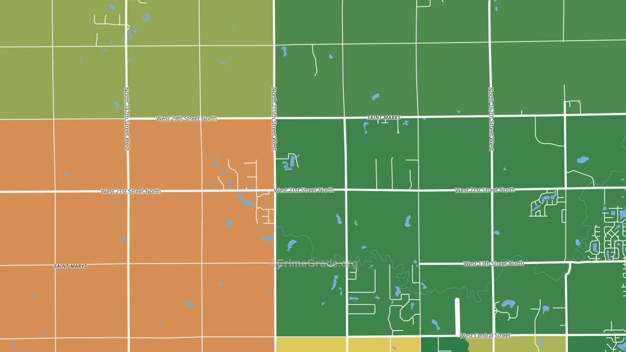 St. Marks, KS Map of Robbery Rates