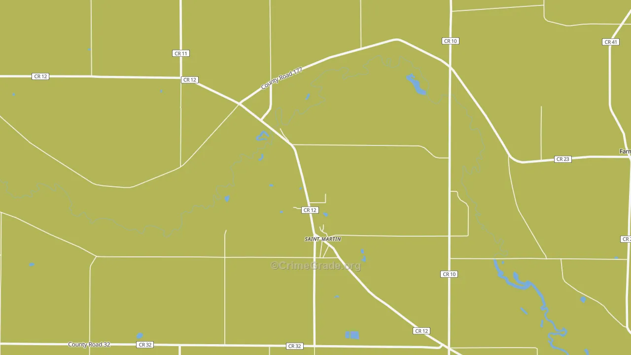 St. Martin, MN Map of Robbery Rates