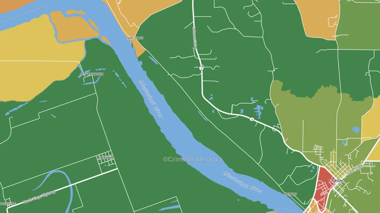 St. Mary, IL Map of Robbery Rates