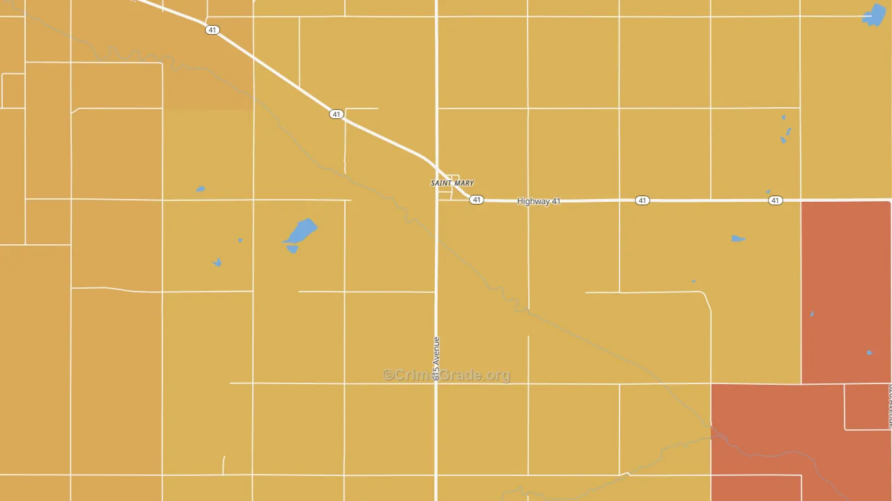 St. Mary, NE Map of Robbery Rates