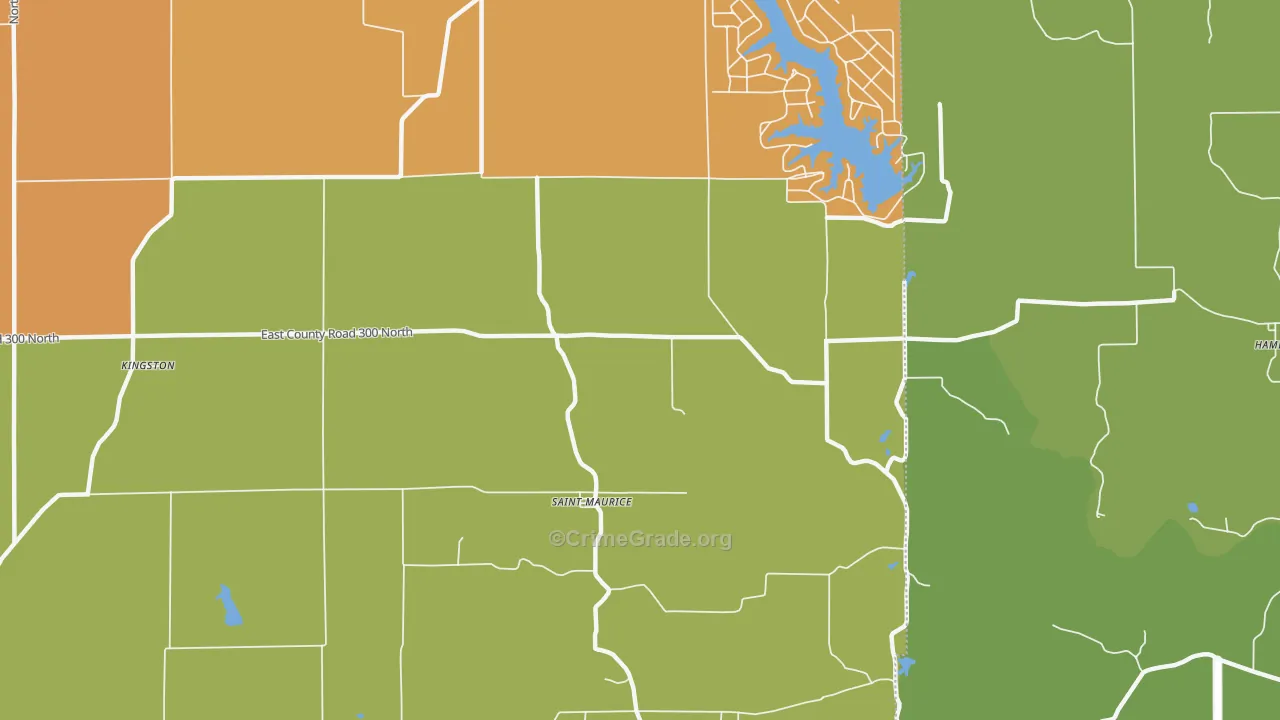 St. Maurice, IN Map of Robbery Rates