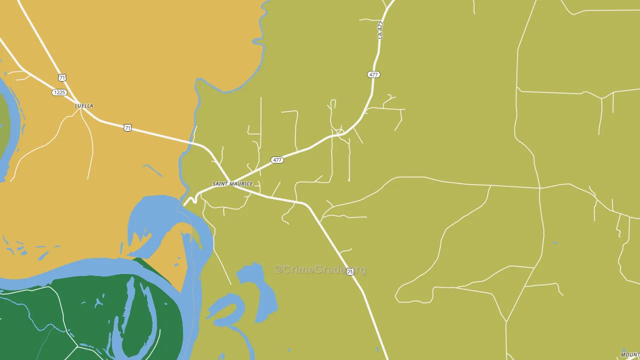 St. Maurice, LA Map of Robbery Rates