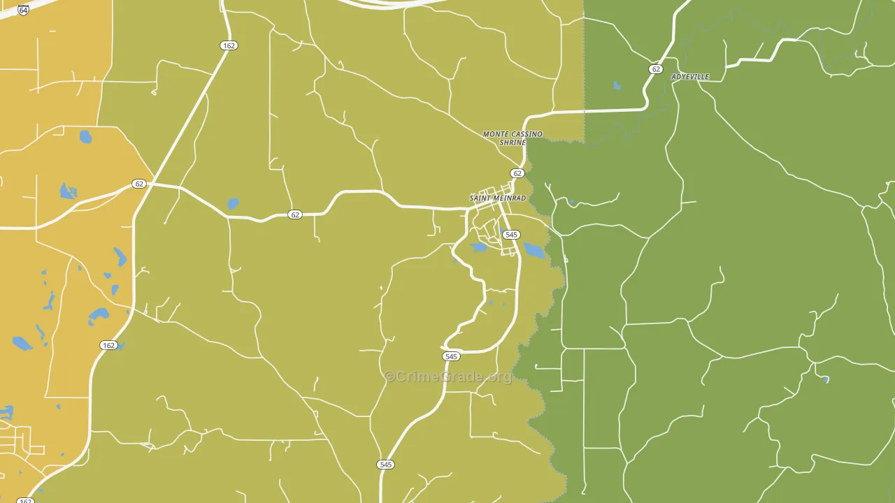 St. Meinrad, IN Map of Robbery Rates