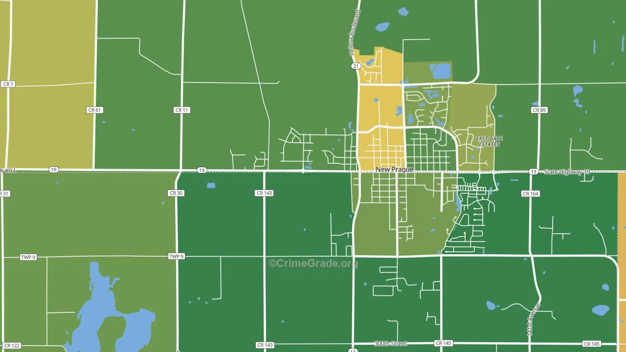St. Patrick, MN Map of Robbery Rates