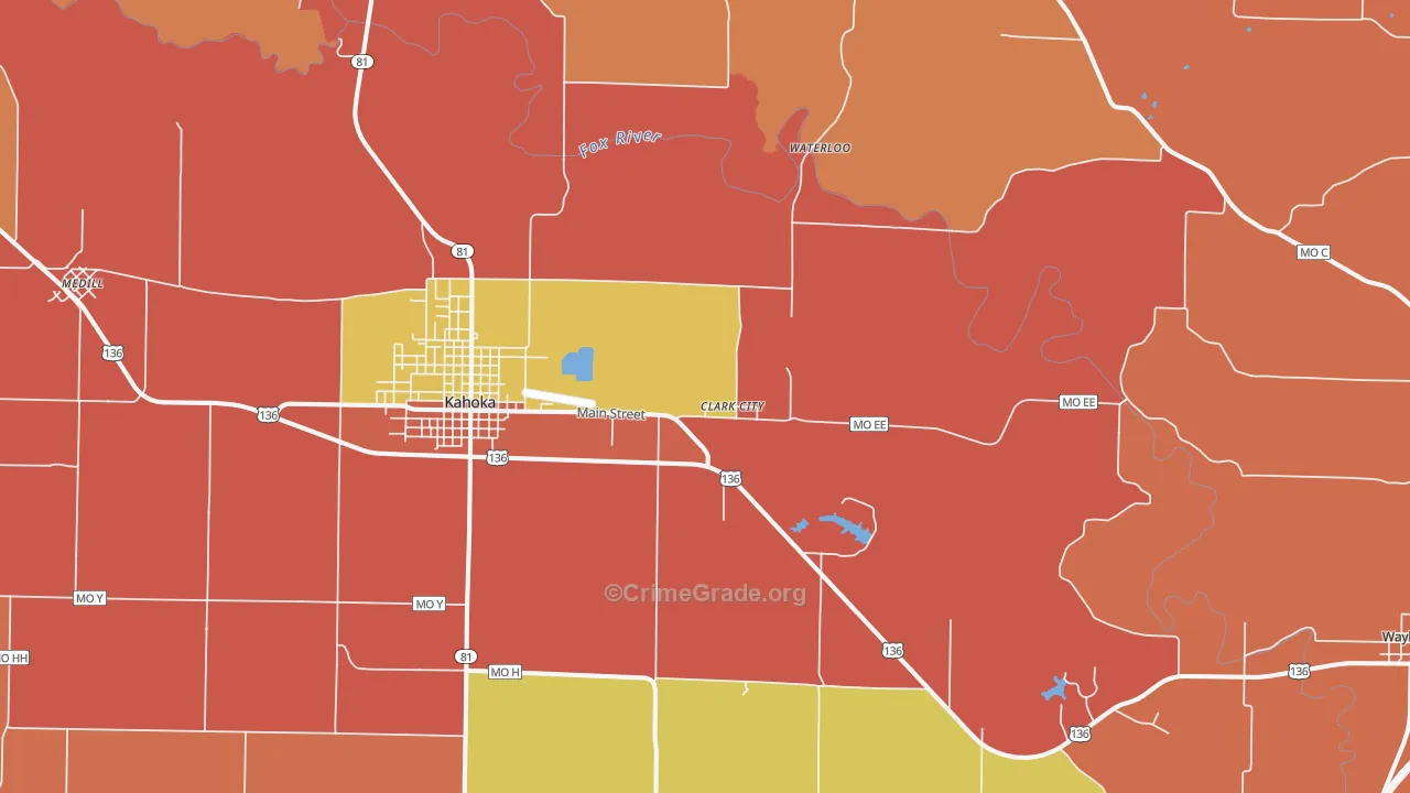 St. Patrick, MO Map of Robbery Rates