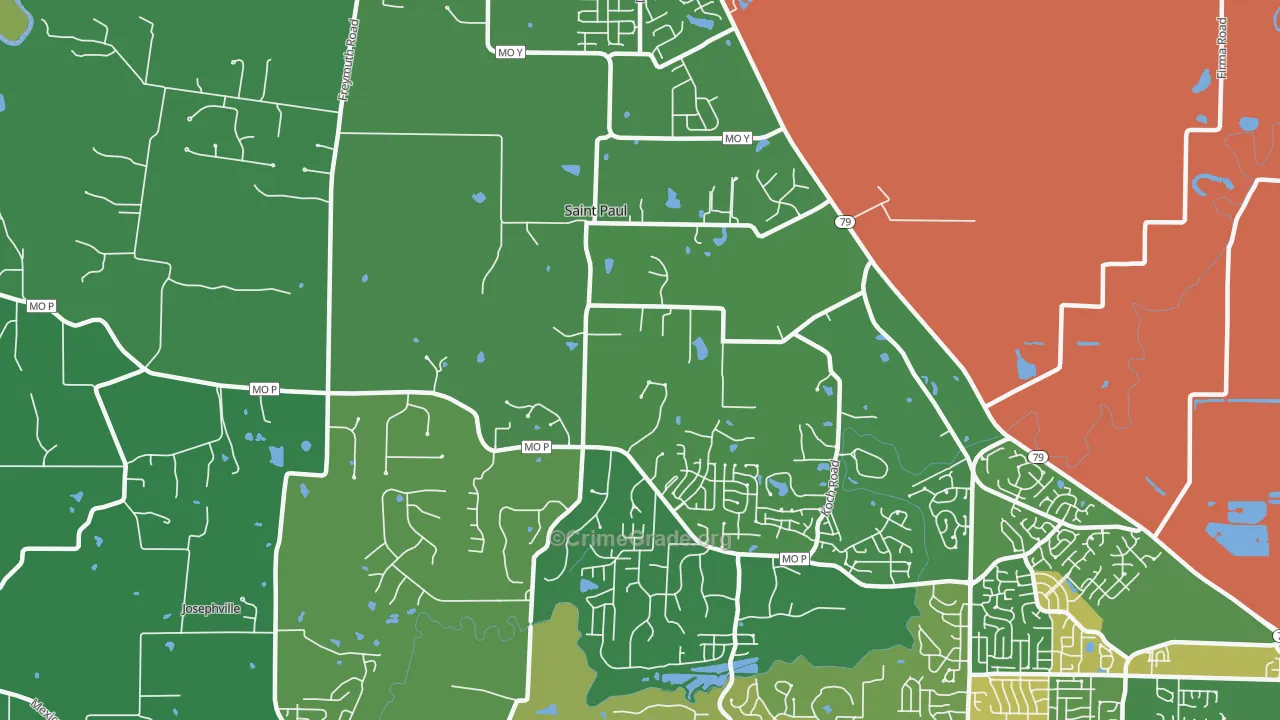 St. Paul, MO Map of Robbery Rates