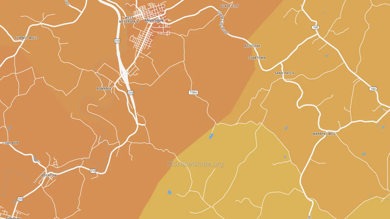 St. Paul, PA Map of Robbery Rates