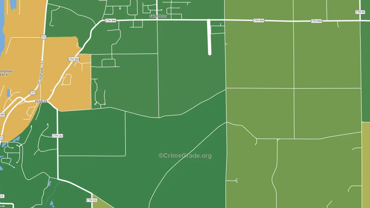 St. Peter, WI Map of Robbery Rates
