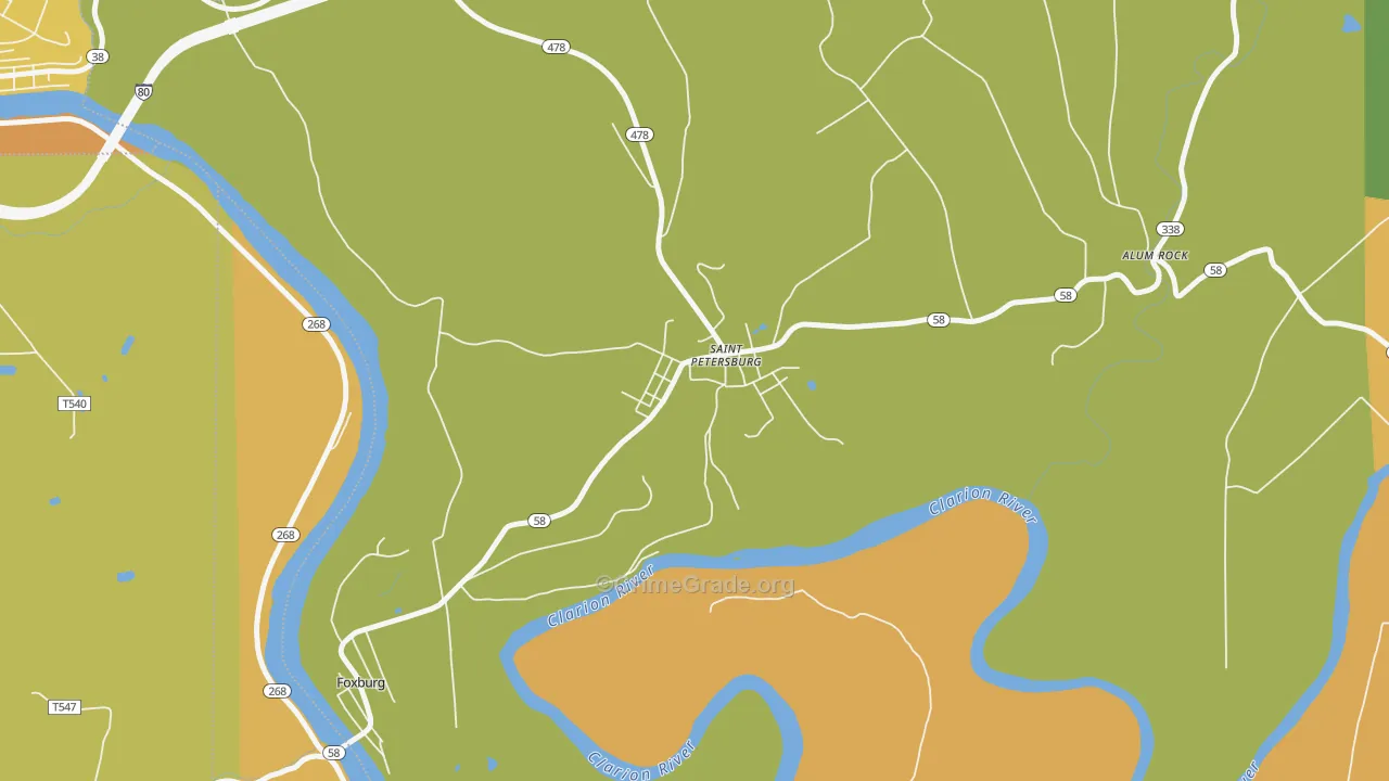 St. Petersburg, PA Map of Robbery Rates