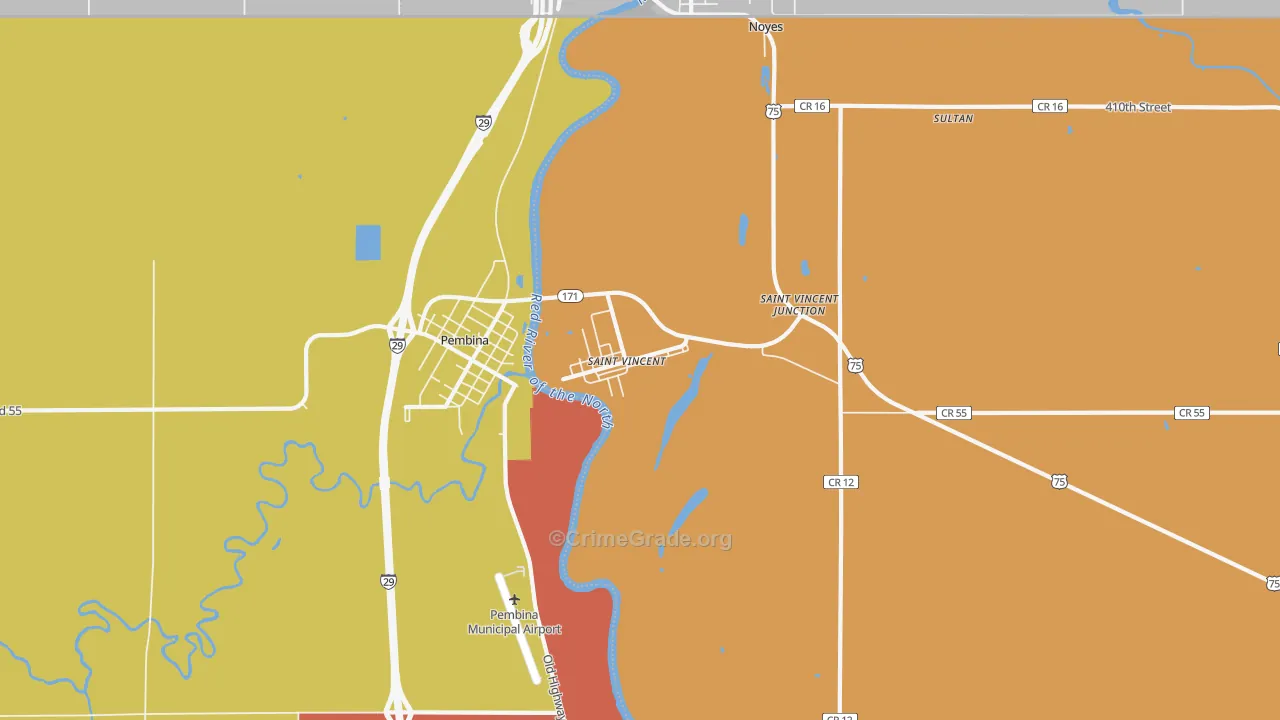 St. Vincent, MN Map of Robbery Rates