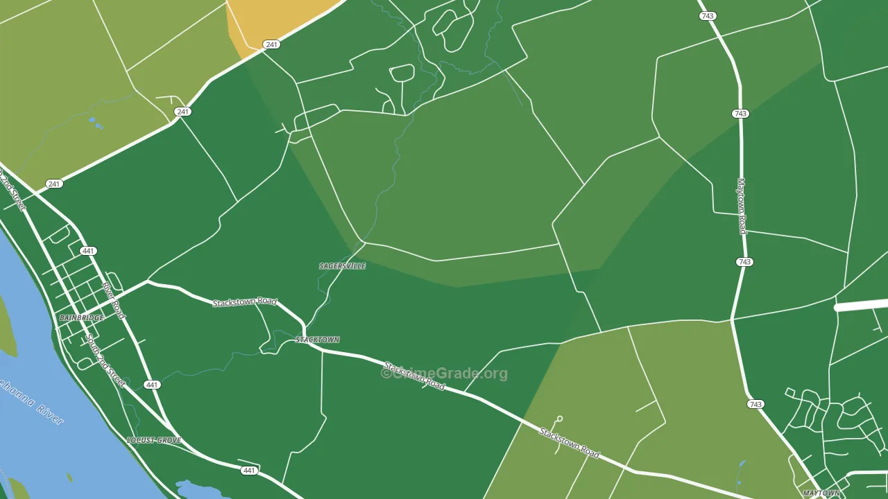 Stacktown, PA Map of Robbery Rates