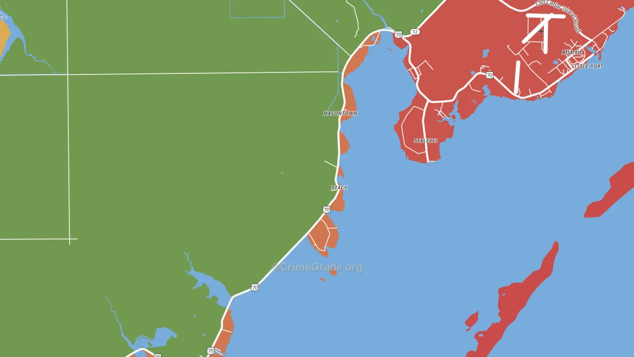 Stacy, NC Map of Robbery Rates