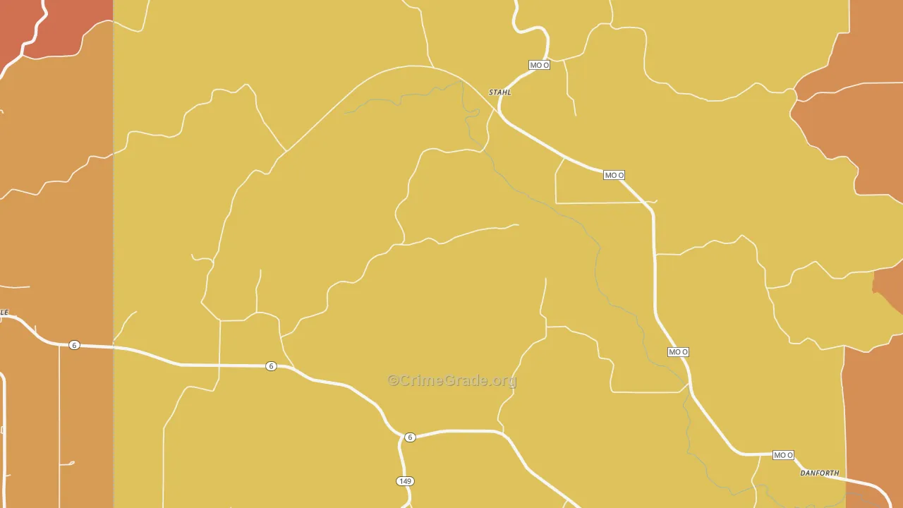 Stahl, MO Map of Robbery Rates