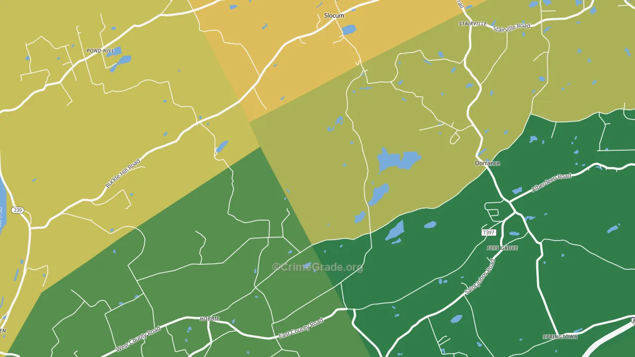 Stairville, PA Map of Robbery Rates