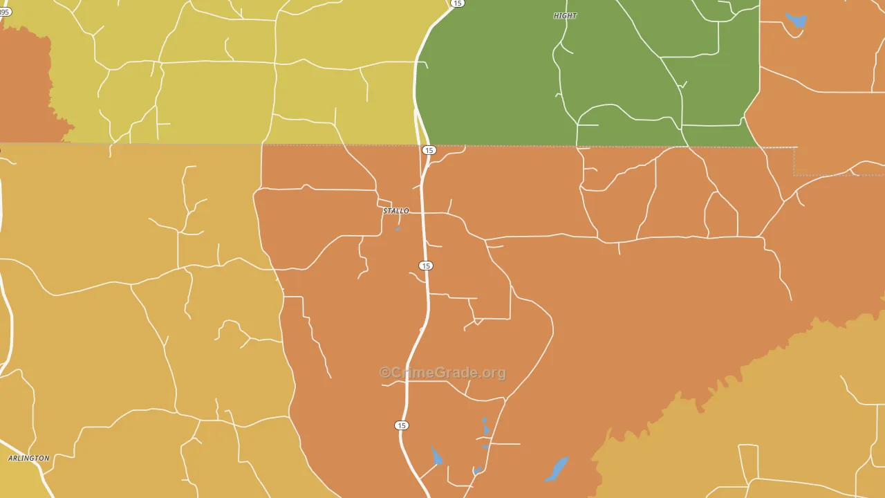 Stallo, MS Map of Robbery Rates