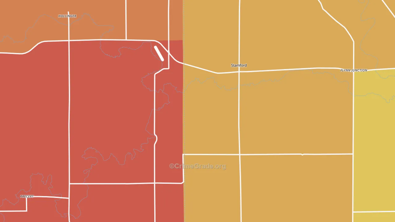 Stamford, NE Map of Robbery Rates