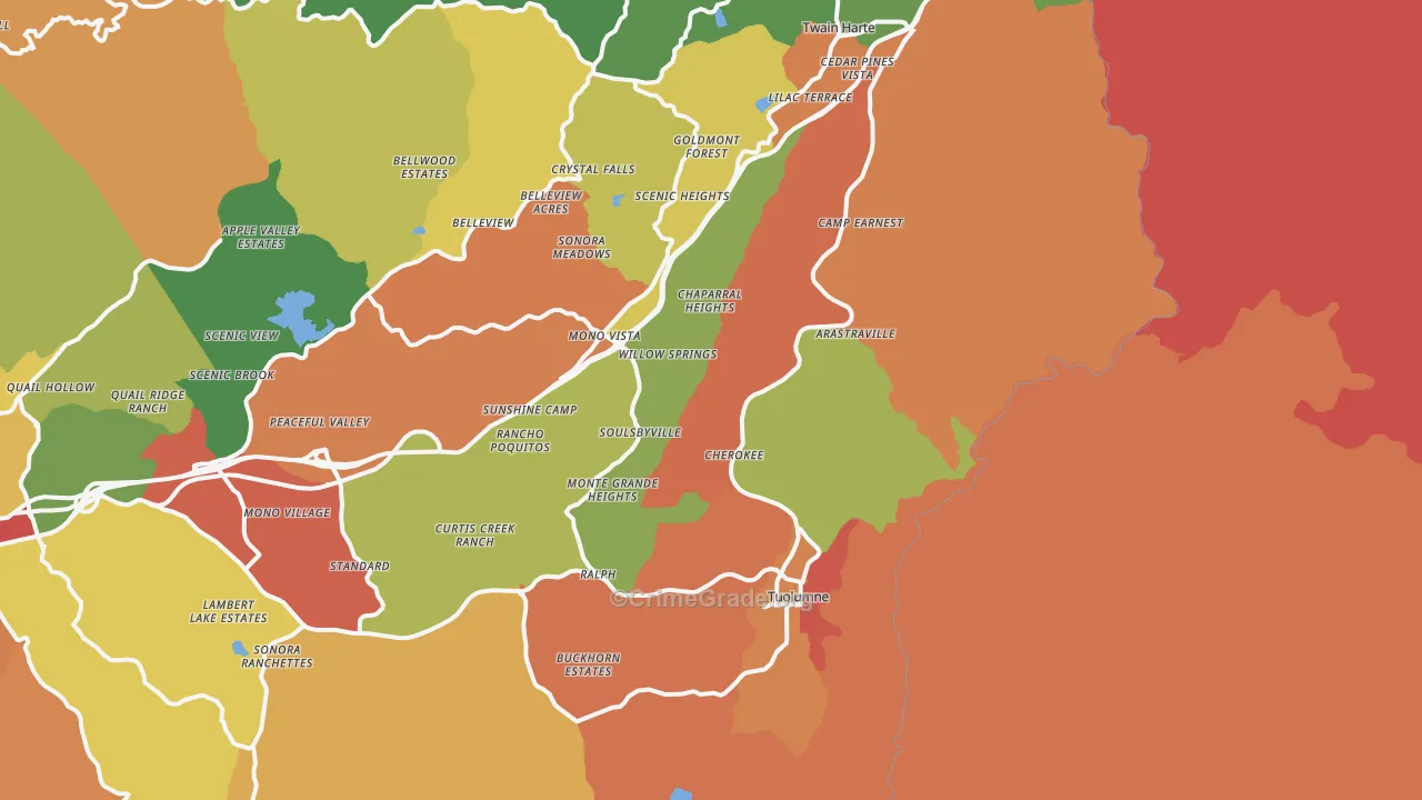 Standard, CA Map of Robbery Rates