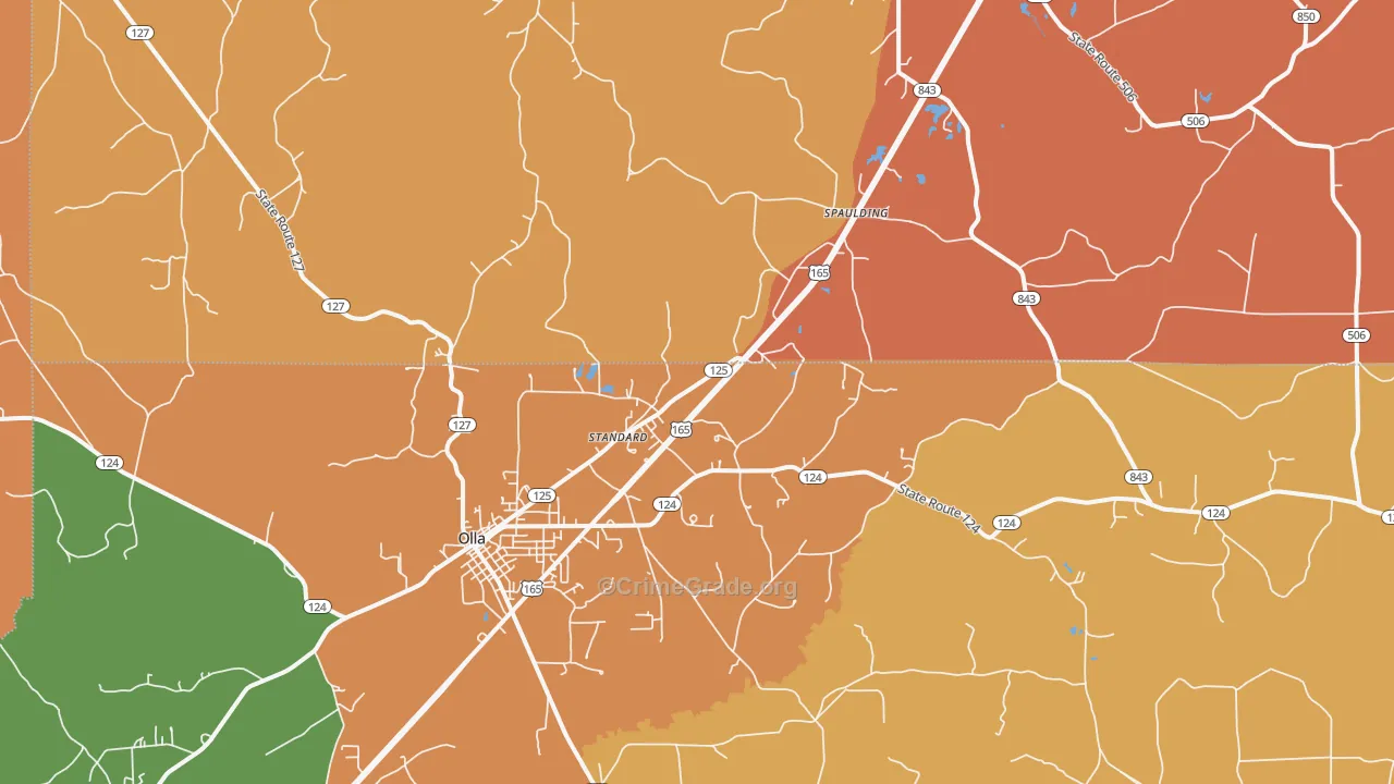 Standard, LA Map of Robbery Rates