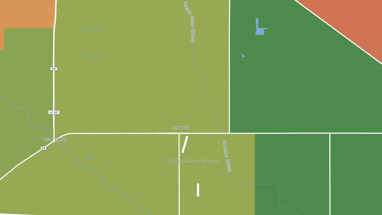 Stanfield, AZ Map of Robbery Rates