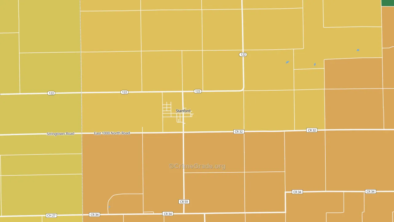 Stanford, IL Map of Robbery Rates