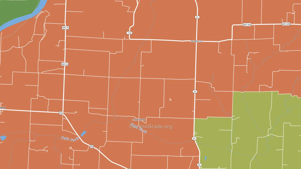 Stanhope, MO Map of Robbery Rates